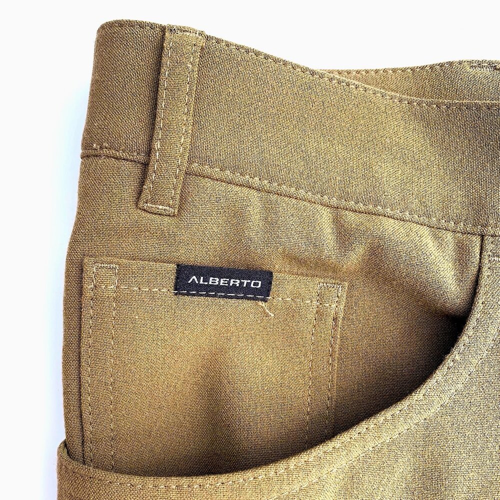 Men’s Alberto TOM Ceramica Comfort Fit Pants, Taupe, Size 46, Made in Germany